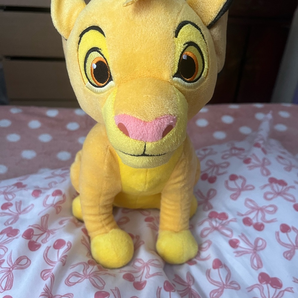 Disney Yellow and Pink Stuffed Simba Plush
